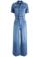 Paige Harper Ankle Stretch-denim Jumpsuit Blue