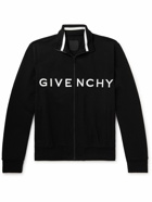 Givenchy - Logo-Embroidered Stretch-Jersey Zip-Up Sweatshirt - Black