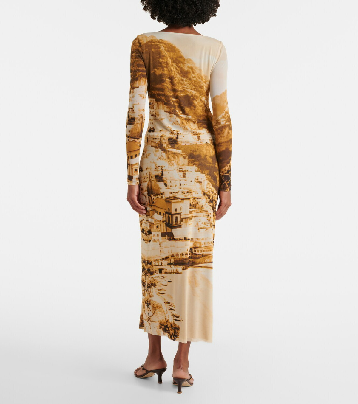 Staud Porta printed mesh midi skirt