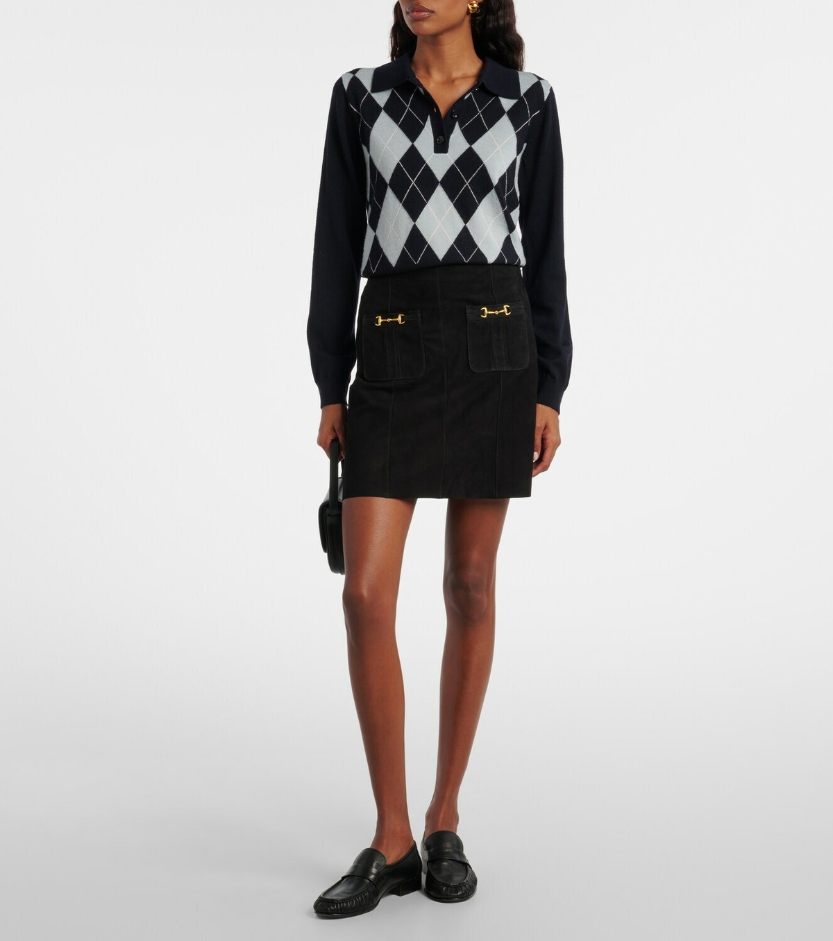 Rixo Wiley suede miniskirt