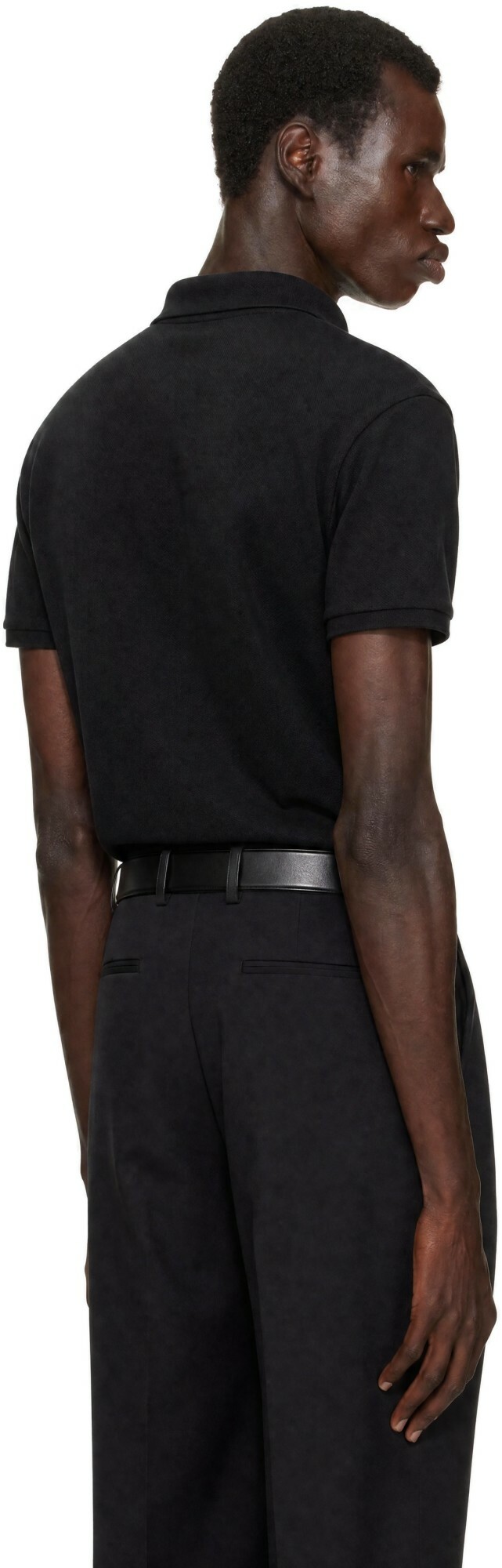 Palm Angels Black Logo Spray Regular Polo