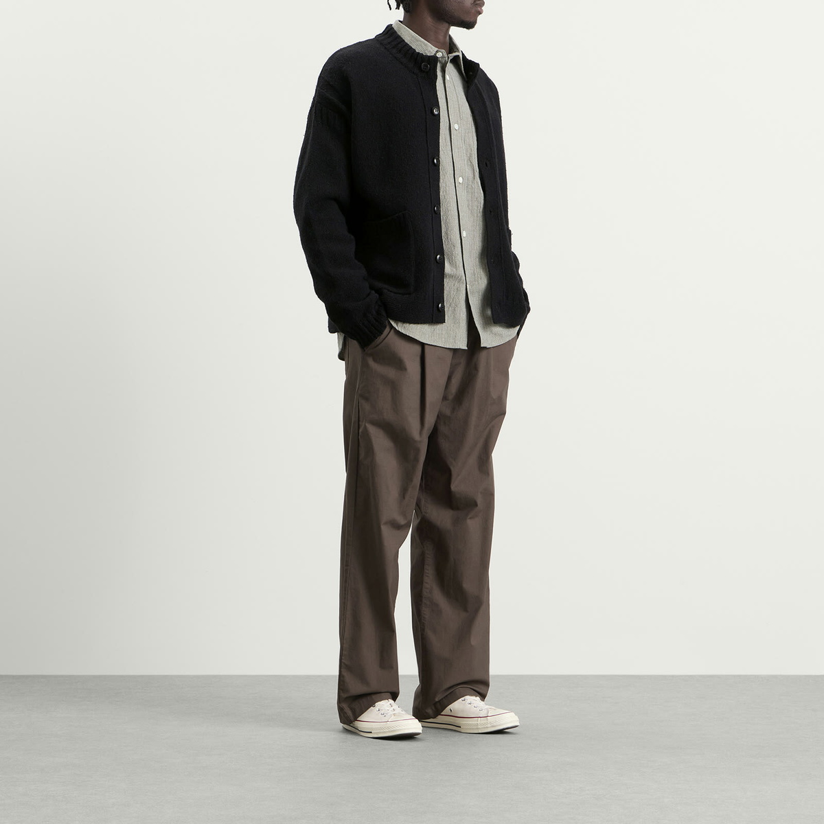 Folk Men's Knitted Jacket in Black