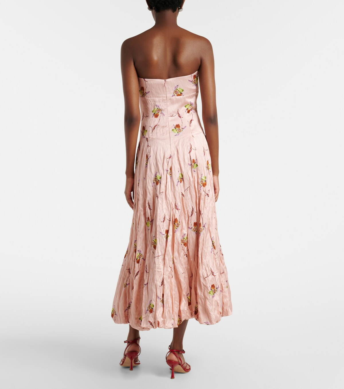 Emilia Wickstead Kaia floral satin bustier dress