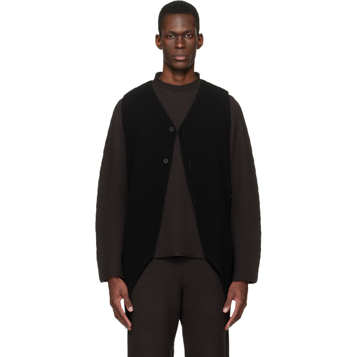 Photo: HOMME PLISSÉ ISSEY MIYAKE Black Tuxedo Pleats Vest