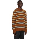 CMMN SWDN Brown Mohair Striped Sigge Sweater