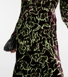 Dries Van Noten - Printed velvet midi skirt