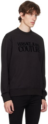 Versace Jeans Couture Black Flocked Sweatshirt