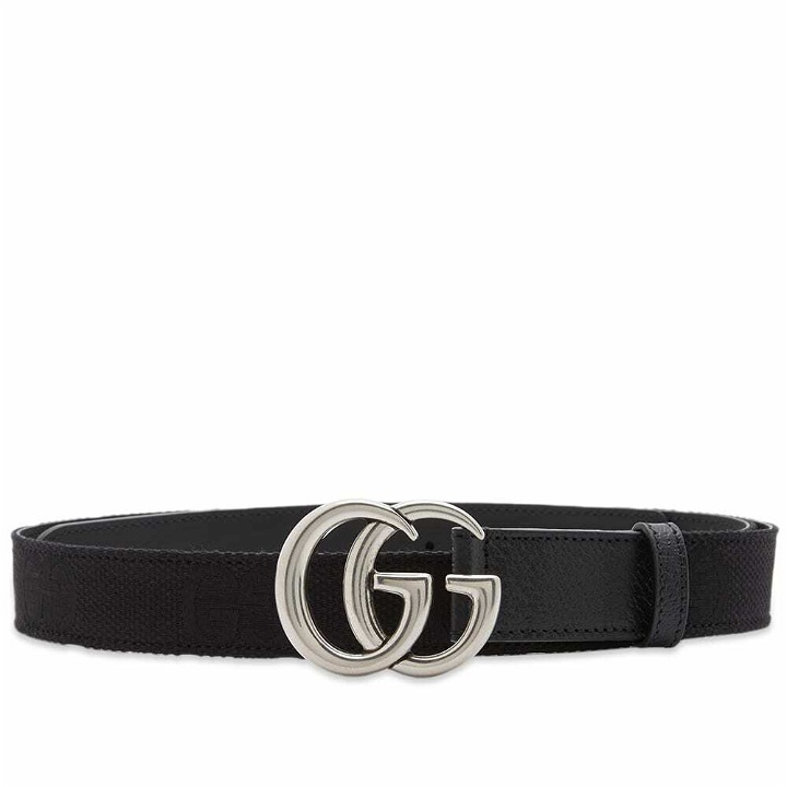 Photo: Gucci Men's Medium GG Leather Belt in Black