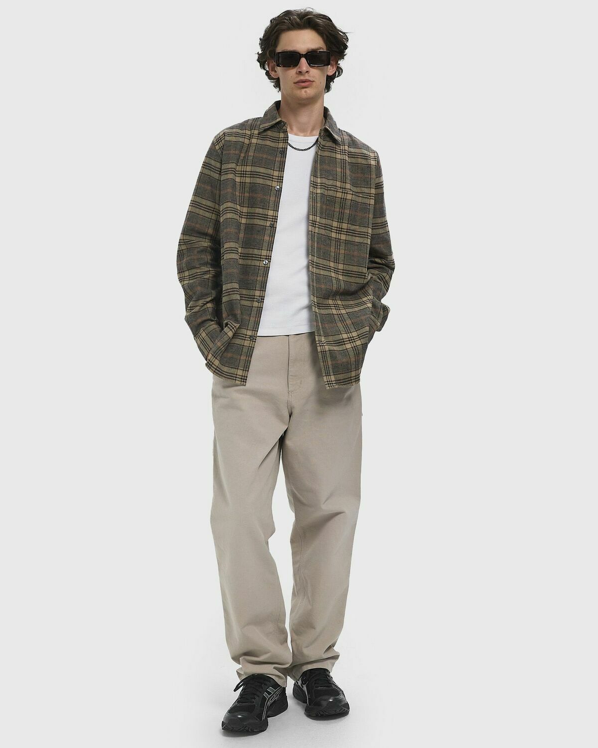 CLOSED BASIC SHIRT Beige Mens Longsleefe