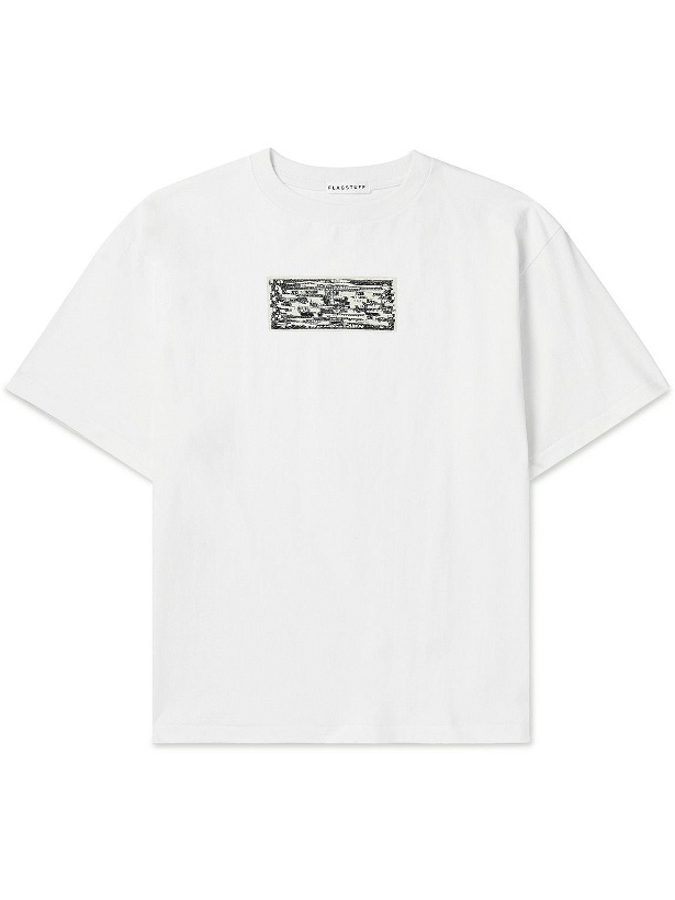Photo: Flagstuff - Printed Cotton-Jersey T-Shirt - White