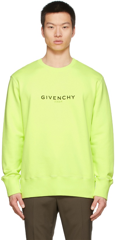 Photo: Givenchy Yellow Reverse Print Sweatshirt