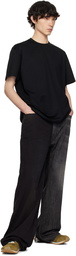 WOOYOUNGMI Black Mother of Pearl Back Logo T-shirt