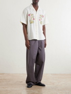 Kardo - Ronald Convertible-Collar Embroidered Cotton Shirt - Neutrals