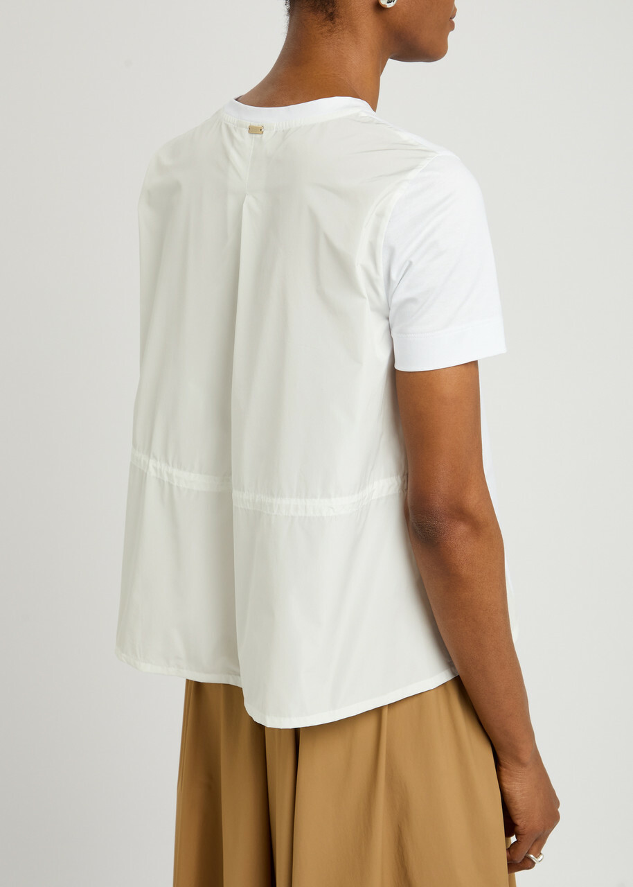 Herno Nylon-back Toggle-fastening Cotton T-shirt White
