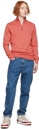 PS by Paul Smith Pink Zebra Half-Zip Sweater