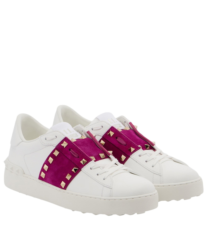 Photo: Valentino Garavani Rockstud Untitled leather sneakers