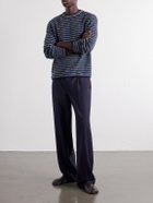 Auralee - Striped Ribbed Wool and Cashmere-Blend Sweater - Blue