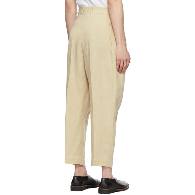 HED MAYNER リネン　4プリーツパンツ HED MAYNER (ヘドメイナー) / 4 PLEAT PANT / WHITE LINEN / パンツ