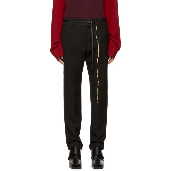 Photo: Haider Ackermann Black Embroidered Classic Trousers