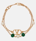 Valentino VLogo beaded Swarovski® pearls bracelet