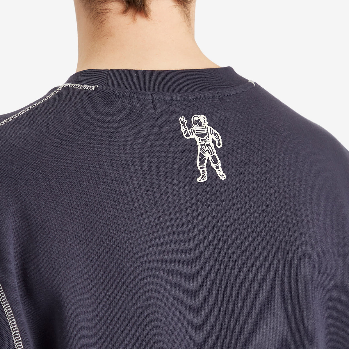 Billionaire Boys Club Men's Small Arch Logo Contrast Stitch Sweat in Navy