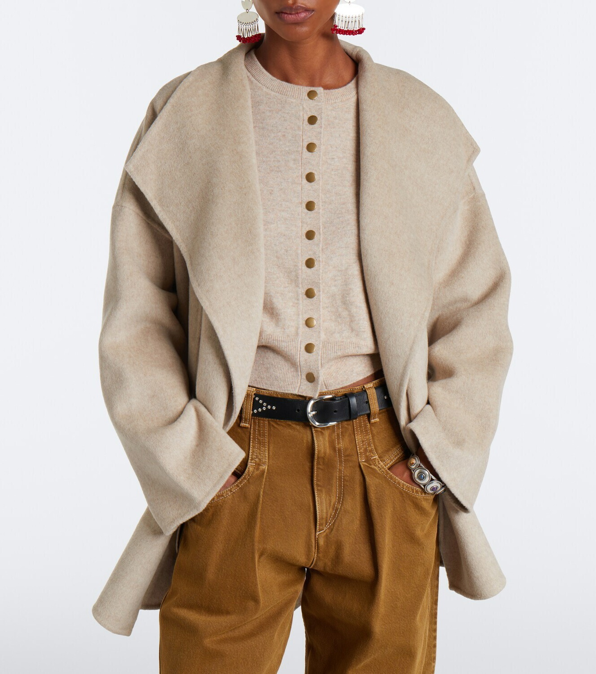 Isabel Marant Ceaton wool and cashmere wrap coat