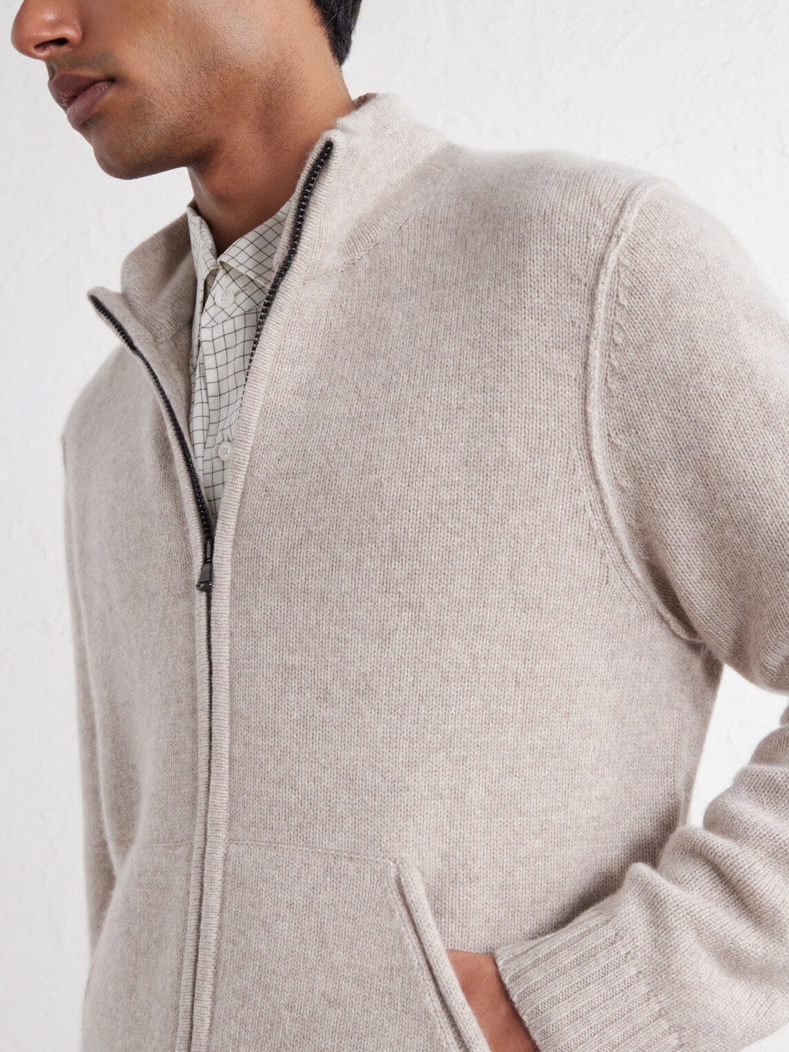 James Perse - Cashmere Zip-Up Cardigan - Neutrals
