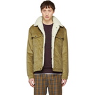 Maison Kitsune Tan Corduroy Trucker Jacket