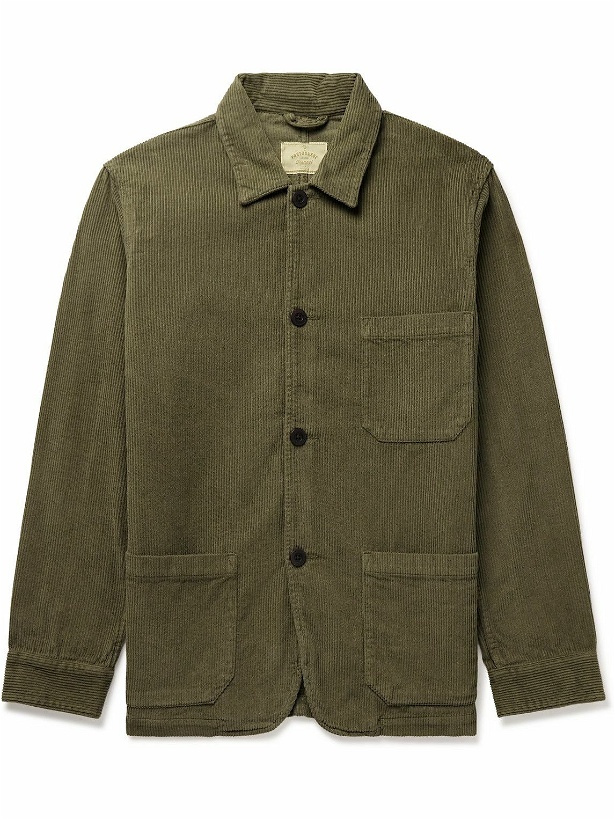 Photo: Portuguese Flannel - Labura Cotton-Corduroy Overshirt - Green
