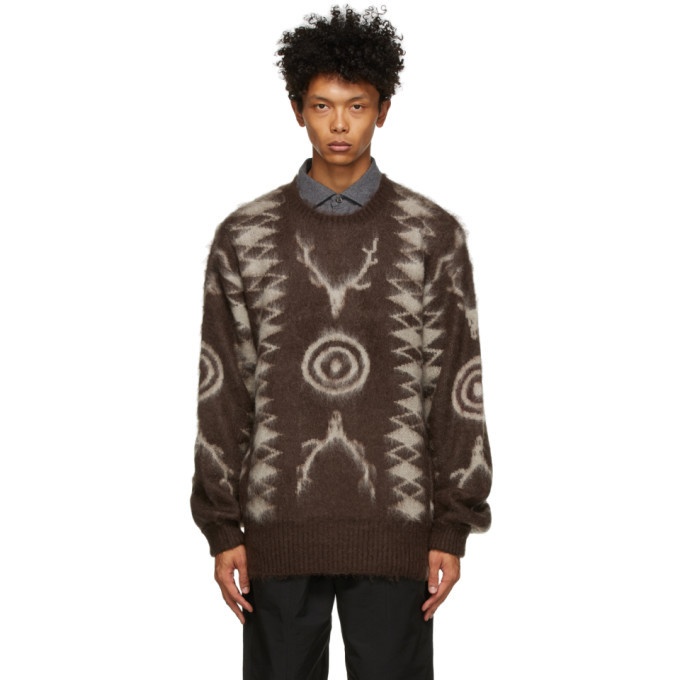 Photo: South2 West8 Brown and Beige Mohair Sweater
