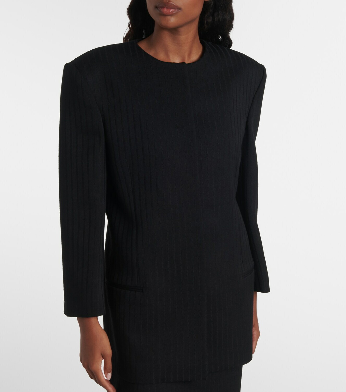 Calvin Klein Collection Ribbed-knit wool blazer