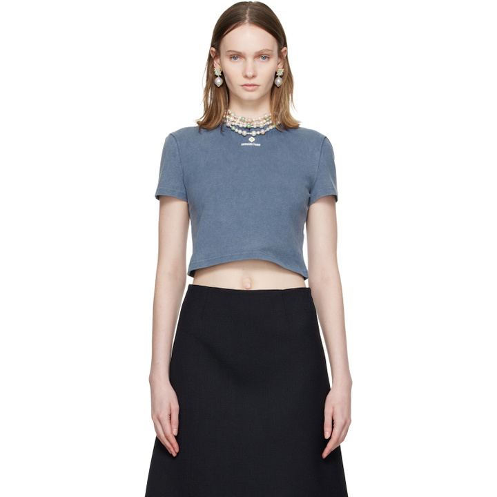 Photo: SHUSHU/TONG Blue Wave Lace Collar T-shirt