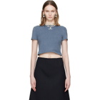SHUSHU/TONG Blue Wave Lace Collar T-shirt