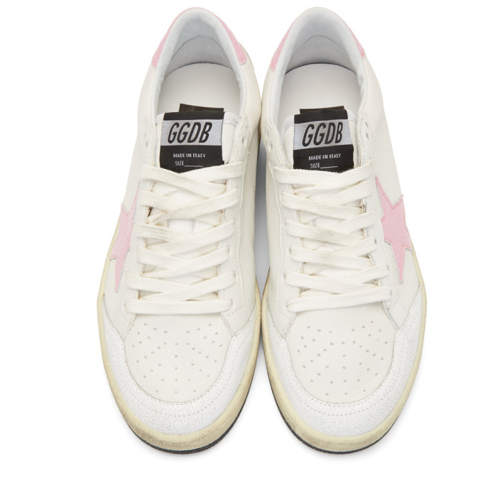 Golden Goose White and Pink Ball Star Sneakers Golden Goose