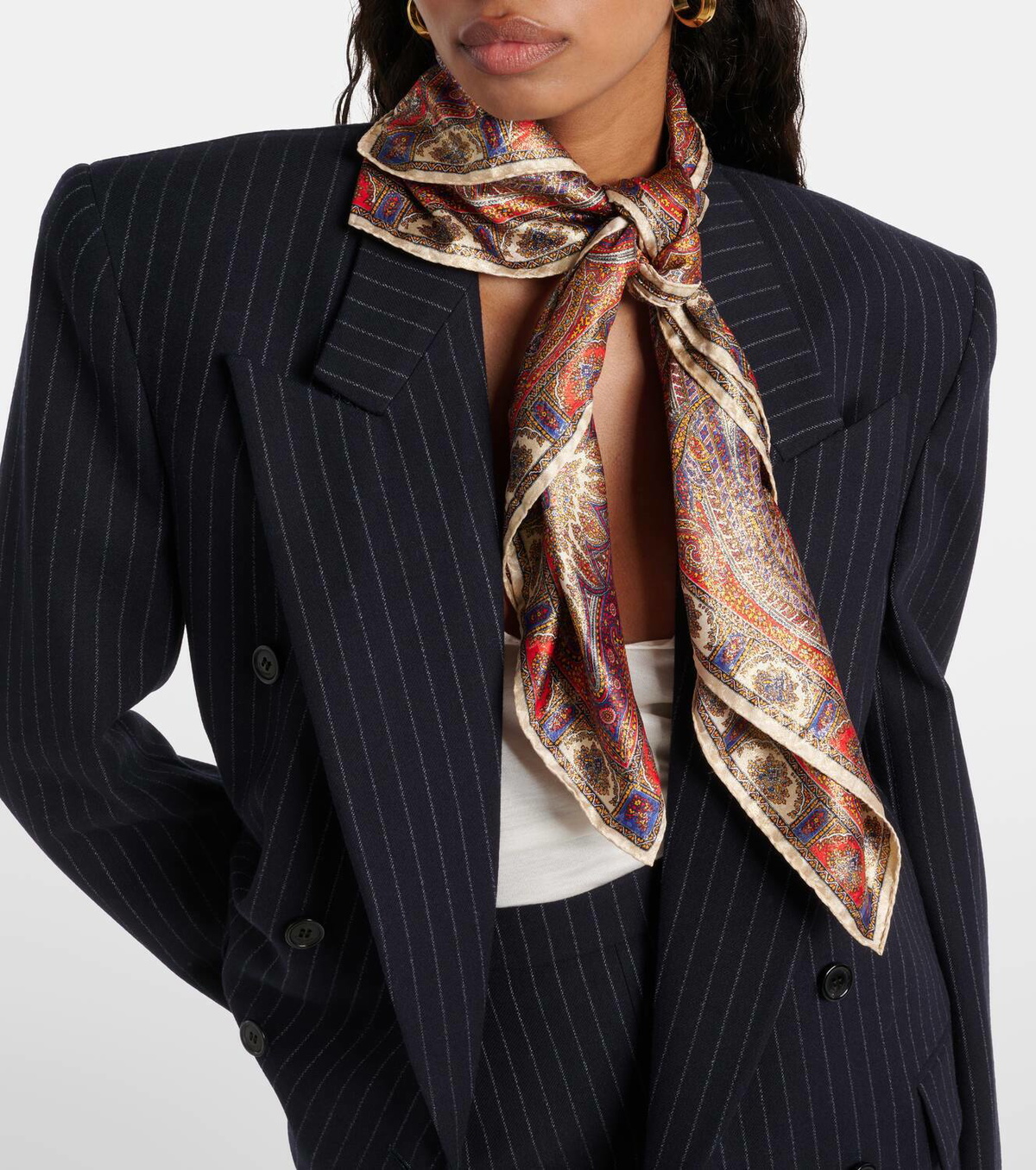 Saint Laurent Paisley silk-blend jacquard scarf Saint Laurent
