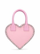 MACH & MACH - Small Audrey Heart Satin Top Handle Bag