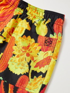 Loewe - Paula's Ibiza Wide-Leg Printed Silk-Twill Drawstring Shorts - Yellow
