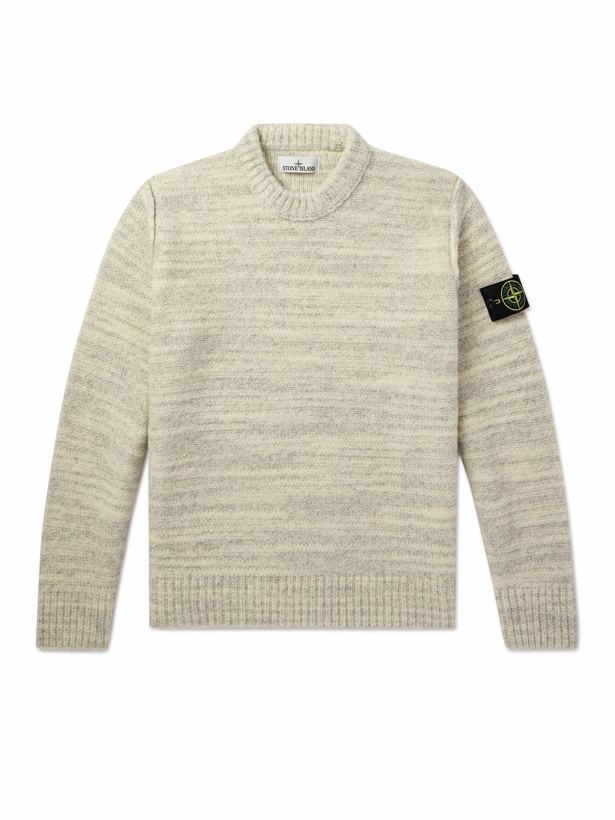 Photo: Stone Island - Logo-Appliquéd Wool-Blend Sweater - White