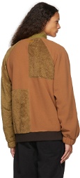Helmut Lang Brown & Green Patchwork Fleece Sweatshirt