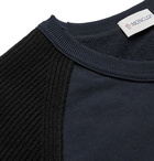 Moncler Genius - 1 Moncler JW Anderson Logo-Embroidered Virgin Wool and Loopback Cotton-Jersey Sweatshirt - Blue