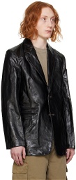 Our Legacy Black Opening Leather Jacket