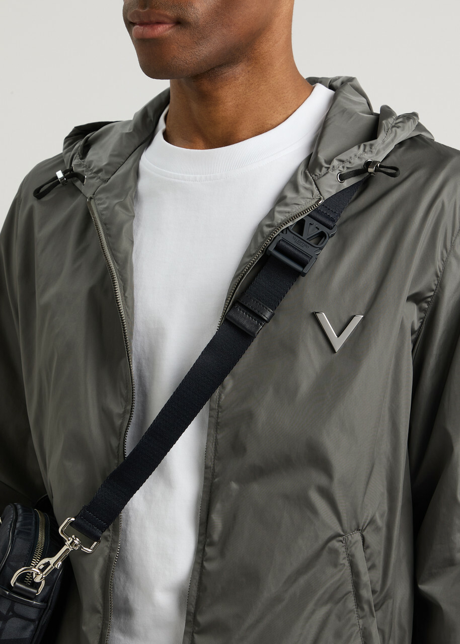 Valentino Hooded Nylon Jacket Grey Valentino