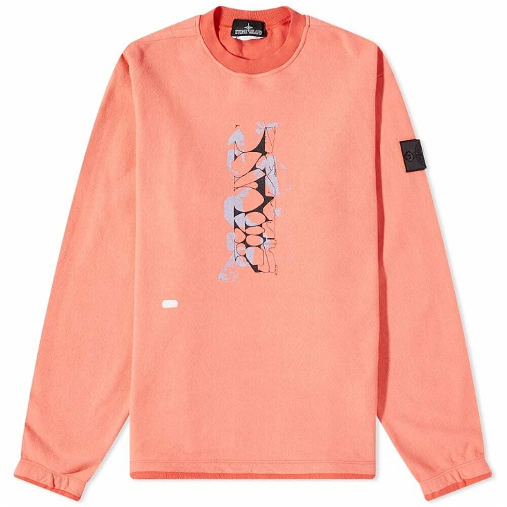 Photo: Stone Island Shadow Project Men's Printed Crew Sweat in Coral