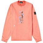 Stone Island Shadow Project Men's Printed Crew Sweat in Coral