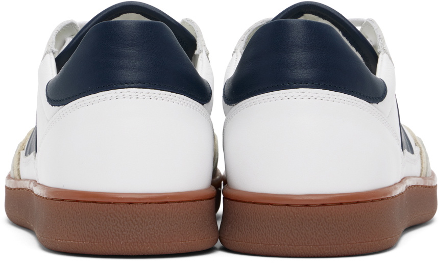 COLLEGIUM White & Navy Pillar Court II Sneakers