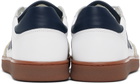 COLLEGIUM White & Navy Pillar Court II Sneakers