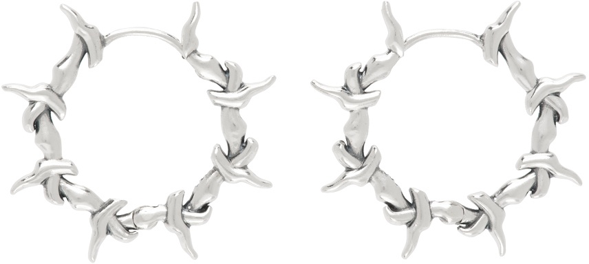 Photo: KUSIKOHC SSENSE Exclusive Silver Thorn Earrings