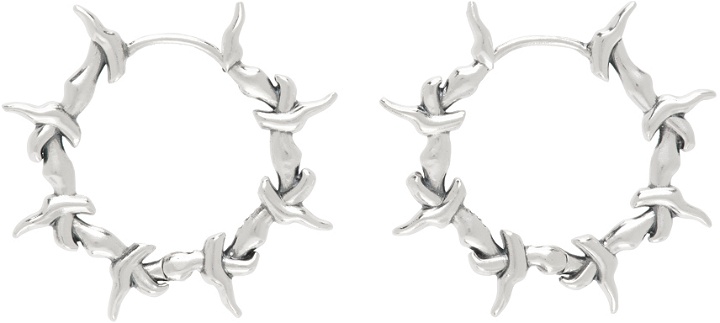 Photo: KUSIKOHC SSENSE Exclusive Silver Thorn Earrings