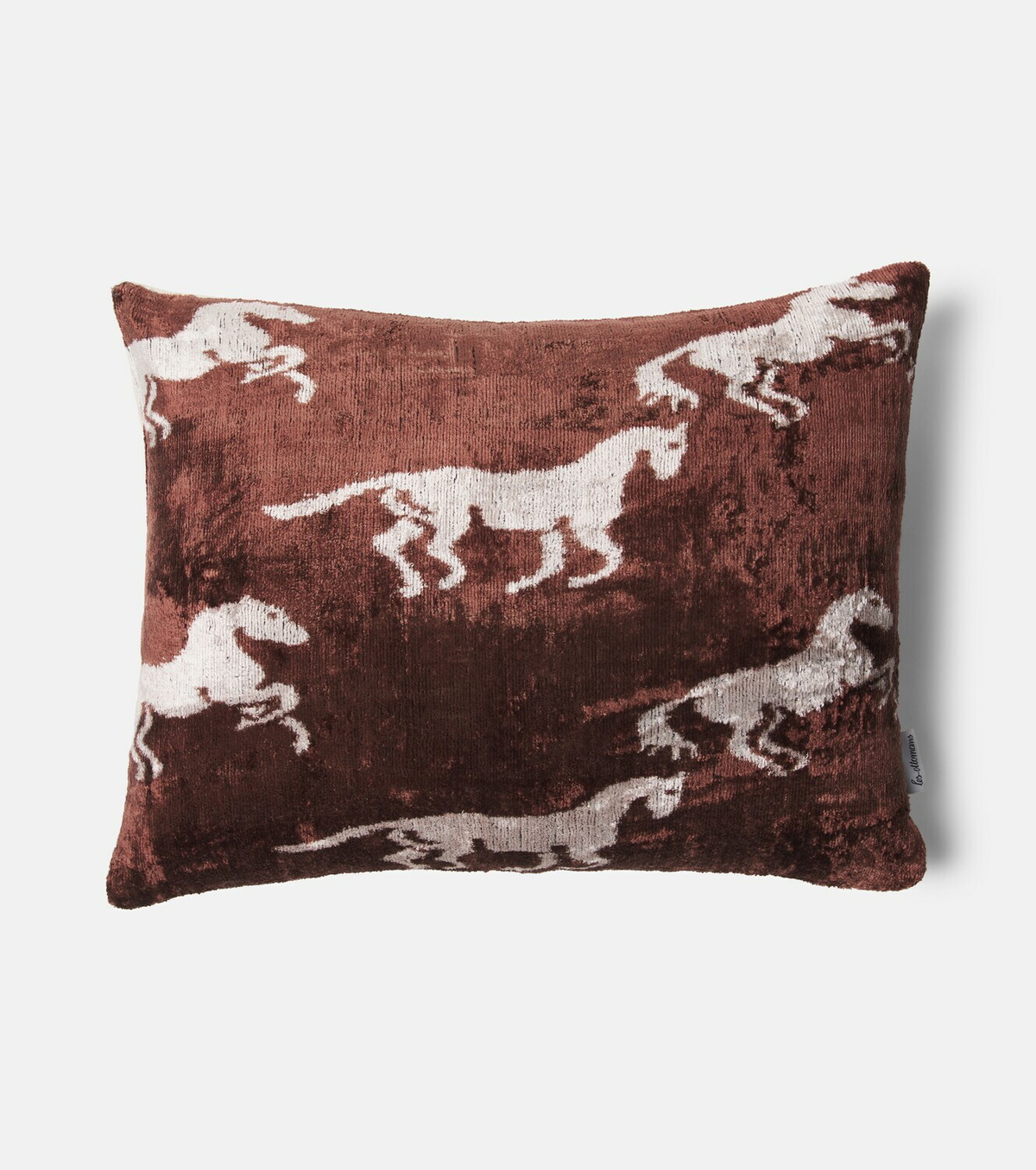 Les-Ottomans Silk and cotton velvet cushion
