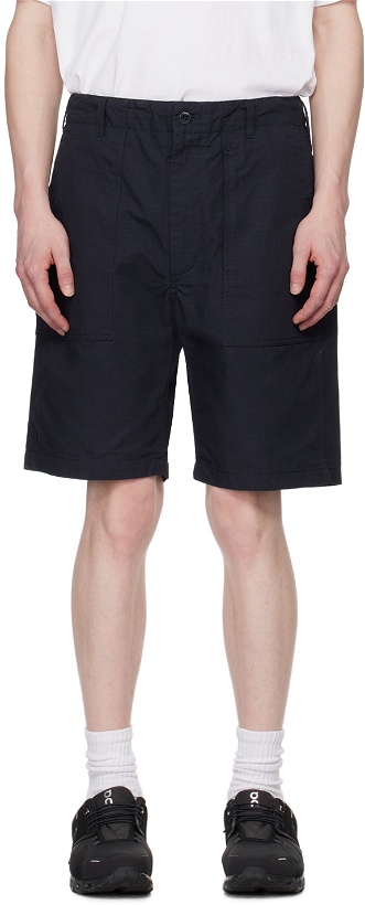 Photo: Engineered Garments Navy Fatigue Shorts